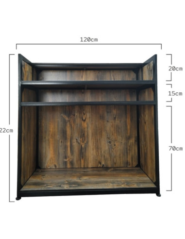 Industrial barber reception desk