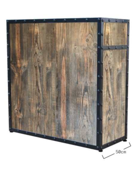 Industrial barber reception desk