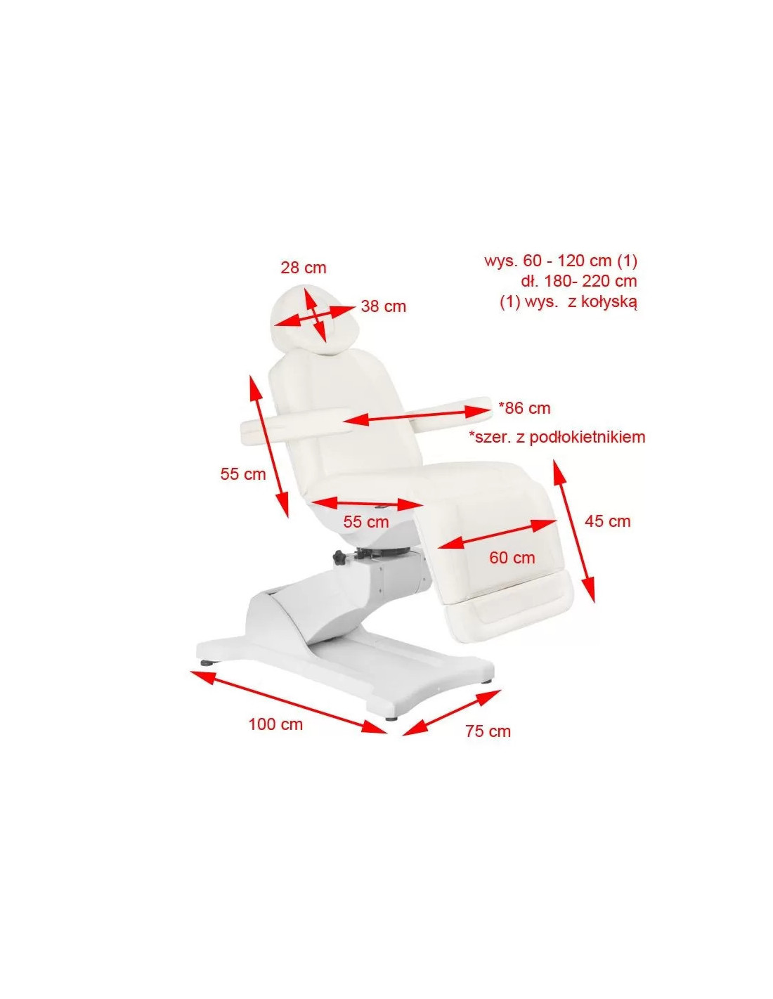 Electric rotating beauty chair with 4 motors