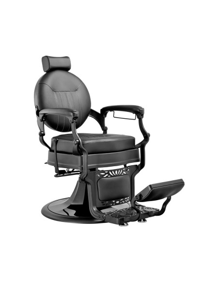 Fotel fryzjerski Syracuse Full Black – czarny design i profesjonalny komfort