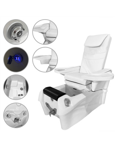 Sillón de pedicura Pedispa con masaje integrado, BLANCO