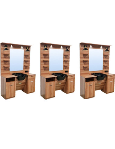 LOT 3 Poste Barber - Meuble barbier shop V2- LED 