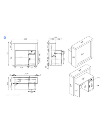 Ensemble mobilier barbier postes de travail et comptoirs 