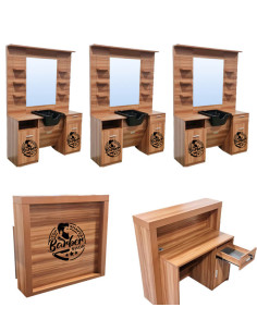 Ensemble postes de travail et comptoirs - mobilier barbier