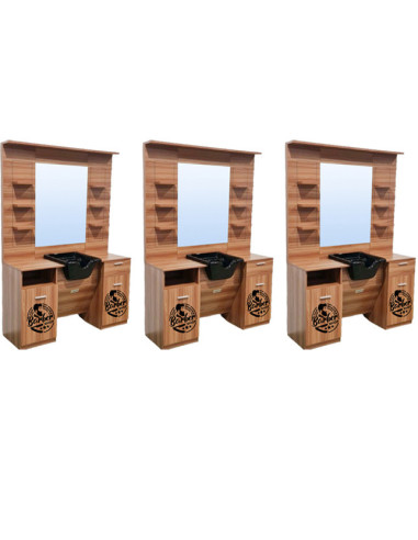 LOT 3 Poste Barber - Meuble barbier shop V3 BL 