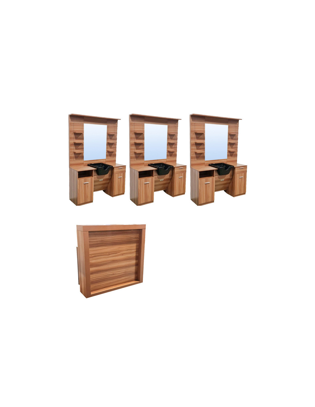 Muebles de Barbería Conjunto de Estaciones de Trabajo y Mostradores