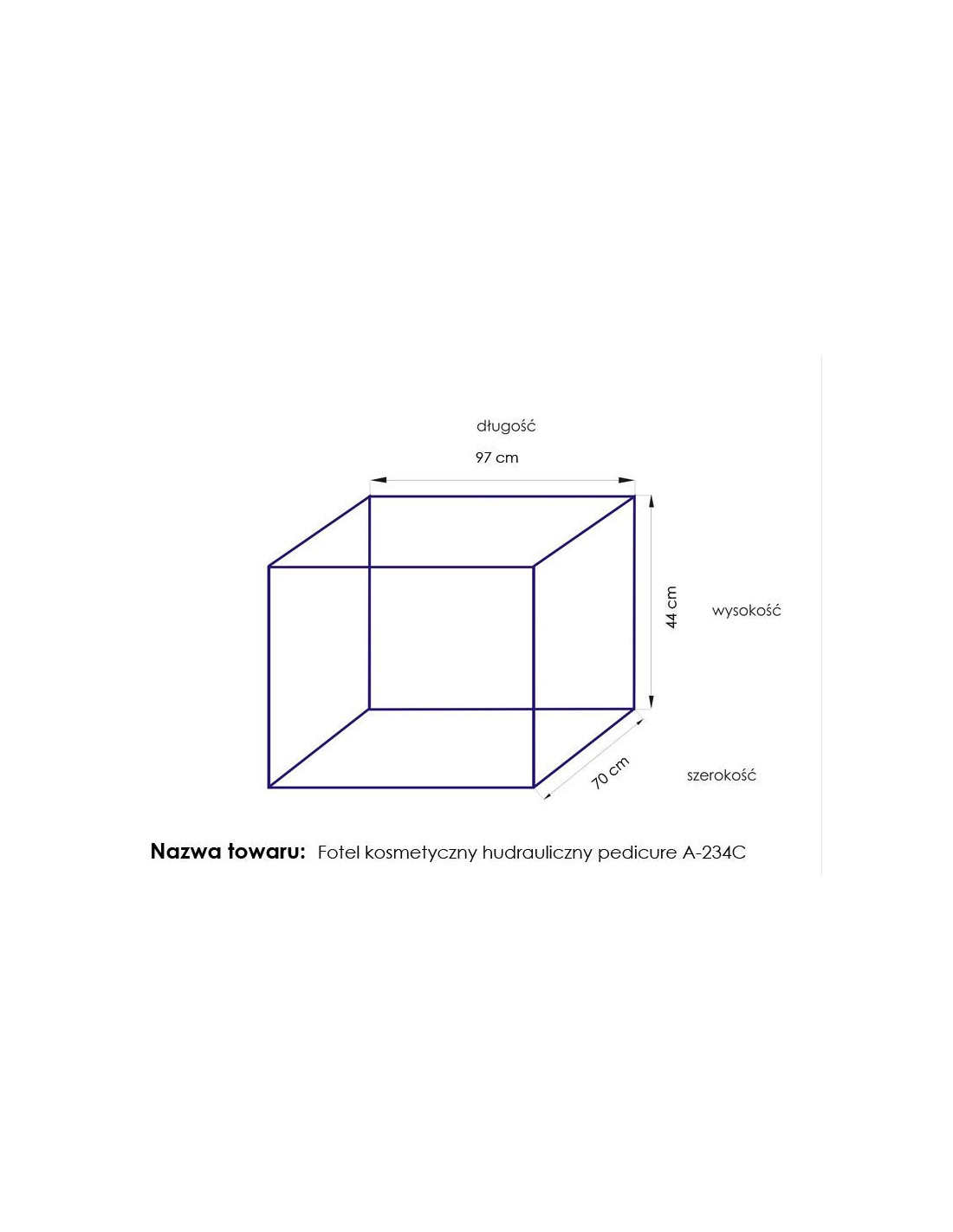 Fotel kosmetyczny hyd. A 234C pedi biały 
