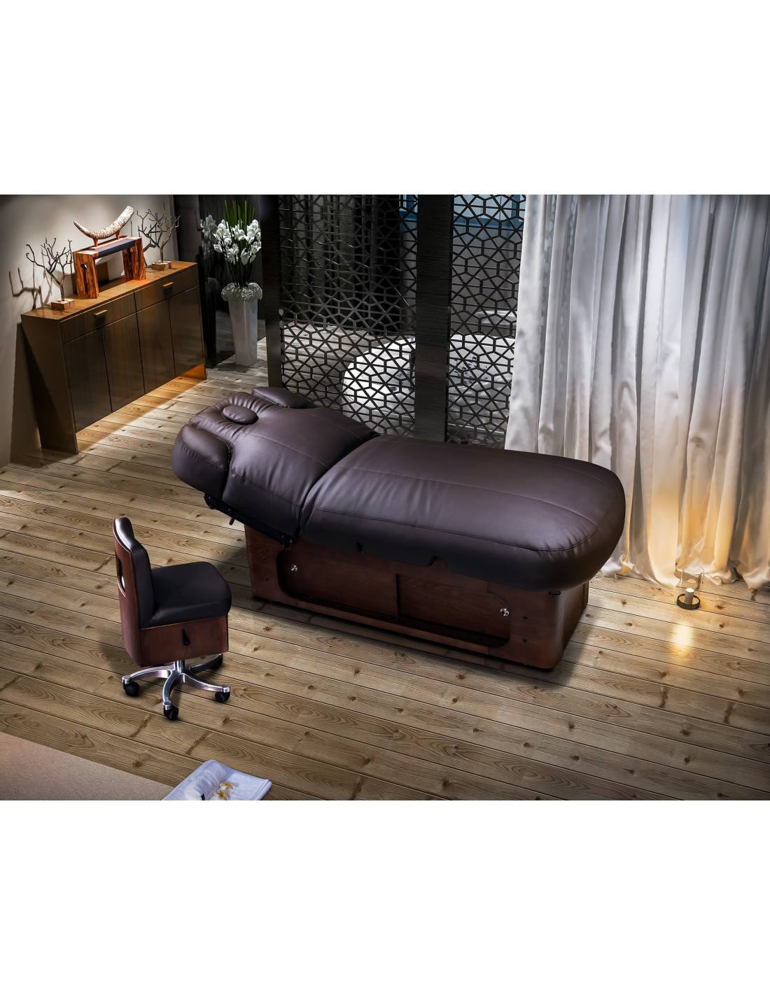 Lola marrom spa elétrico cama de massagem aquecida