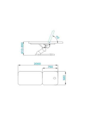 SPA Azzurro 808 Elektrische Massageliege – 2 Motoren, Weiß
