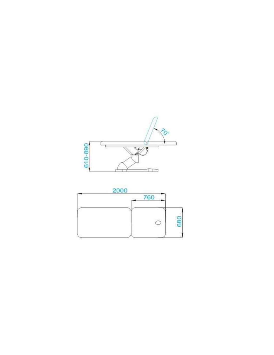 Lettino da massaggio elettrico SPA Azzurro 808 – 2 motori, bianco