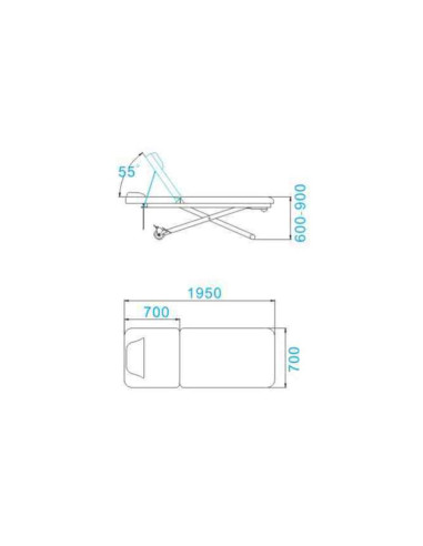 Camilla de masaje eléctrica Alice 329E – 1 motor blanco