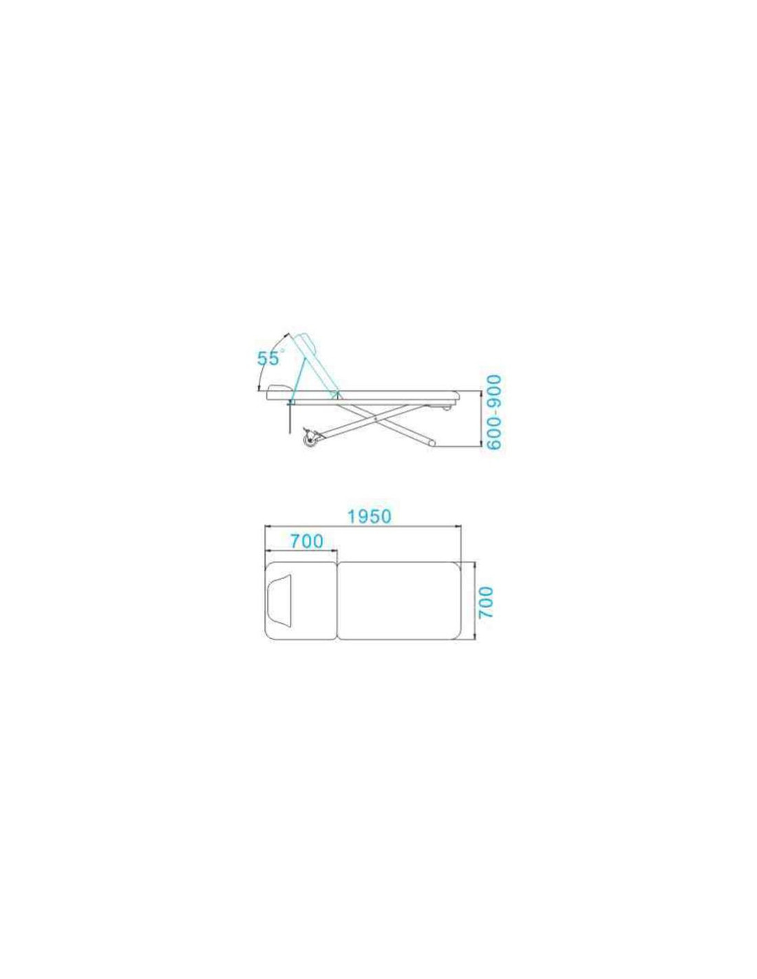 Camilla de masaje eléctrica Alice 329E – 1 motor blanco
