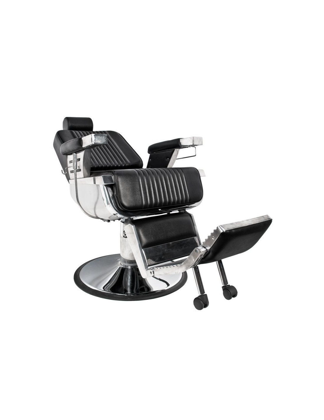 Cadeira de barbeiro profissional vintage de aço – estilo industrial e resistência do aço inoxidável