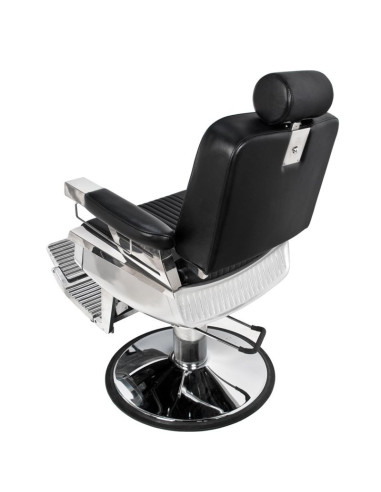 Cadeira de barbeiro profissional vintage de aço – estilo industrial e resistência do aço inoxidável