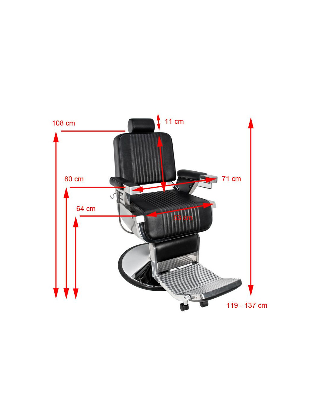 Steel Vintage Pro Barber chair – Industrial Style & Stainless Steel Strength 