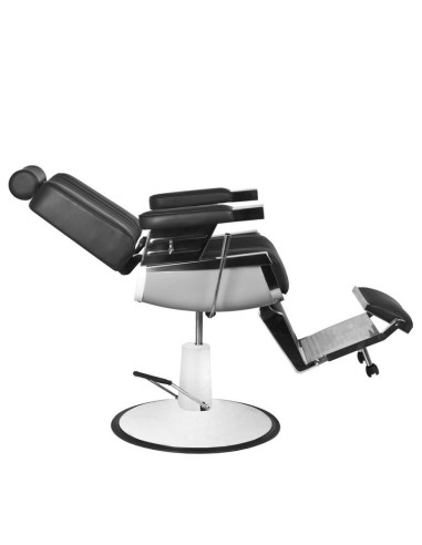 Cadeira de barbeiro profissional vintage de aço – estilo industrial e resistência do aço inoxidável