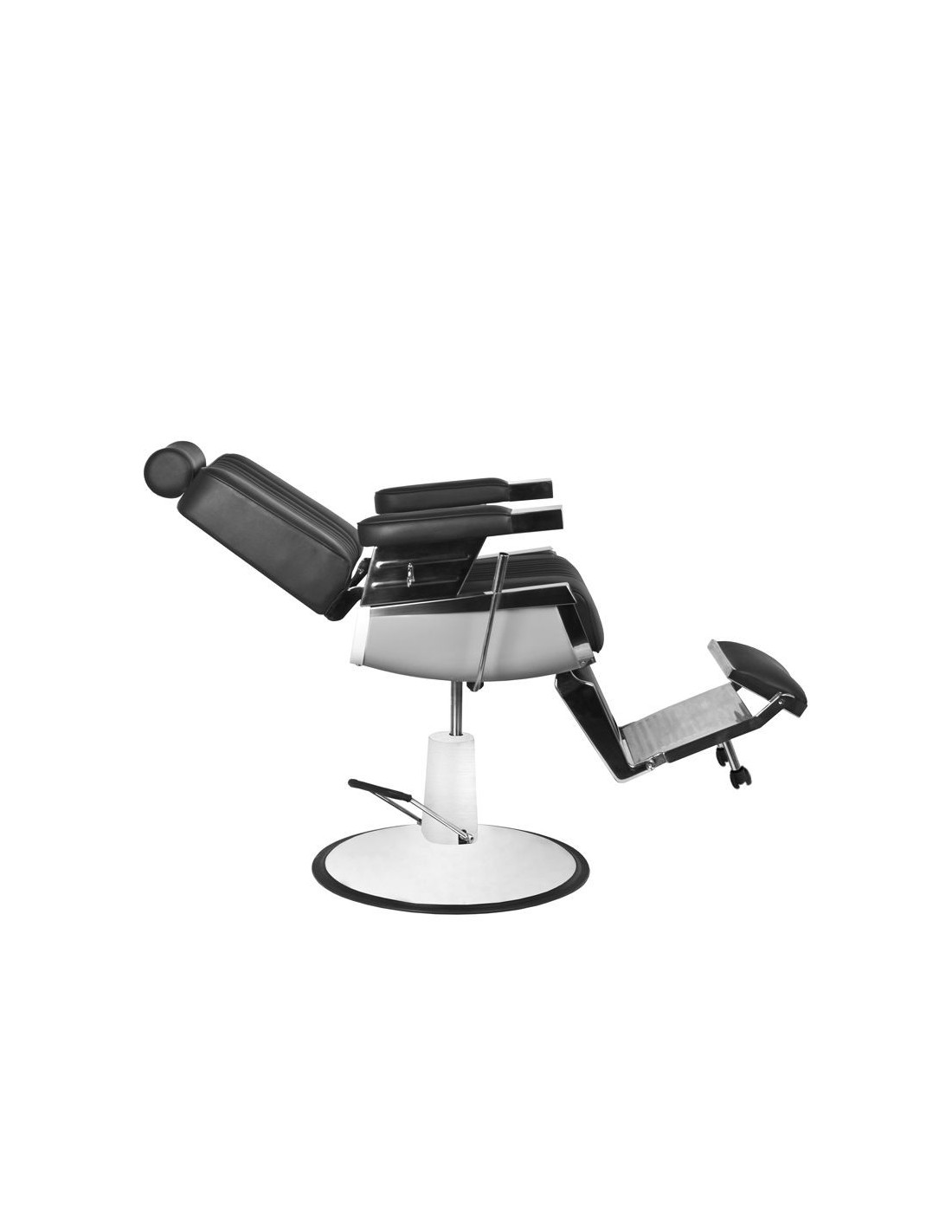 Cadeira de barbeiro profissional vintage de aço – estilo industrial e resistência do aço inoxidável