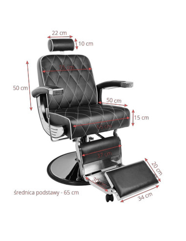 Imperial Black Barber Chair – Professionelles Design & moderne Eleganz