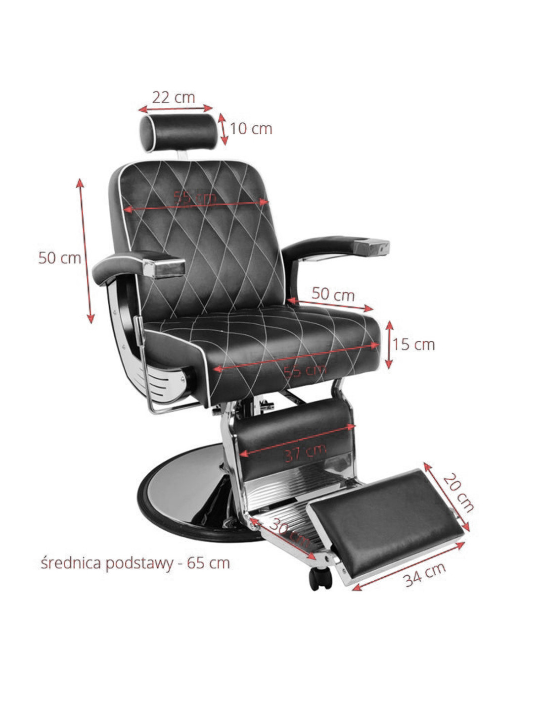 Imperial Black Barber Chair – Profesjonalny design i nowoczesna elegancja