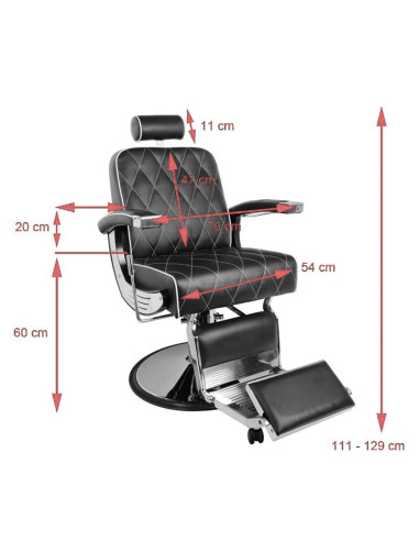 Imperial Black Barber Chair – Professional Design & Modern Elegance