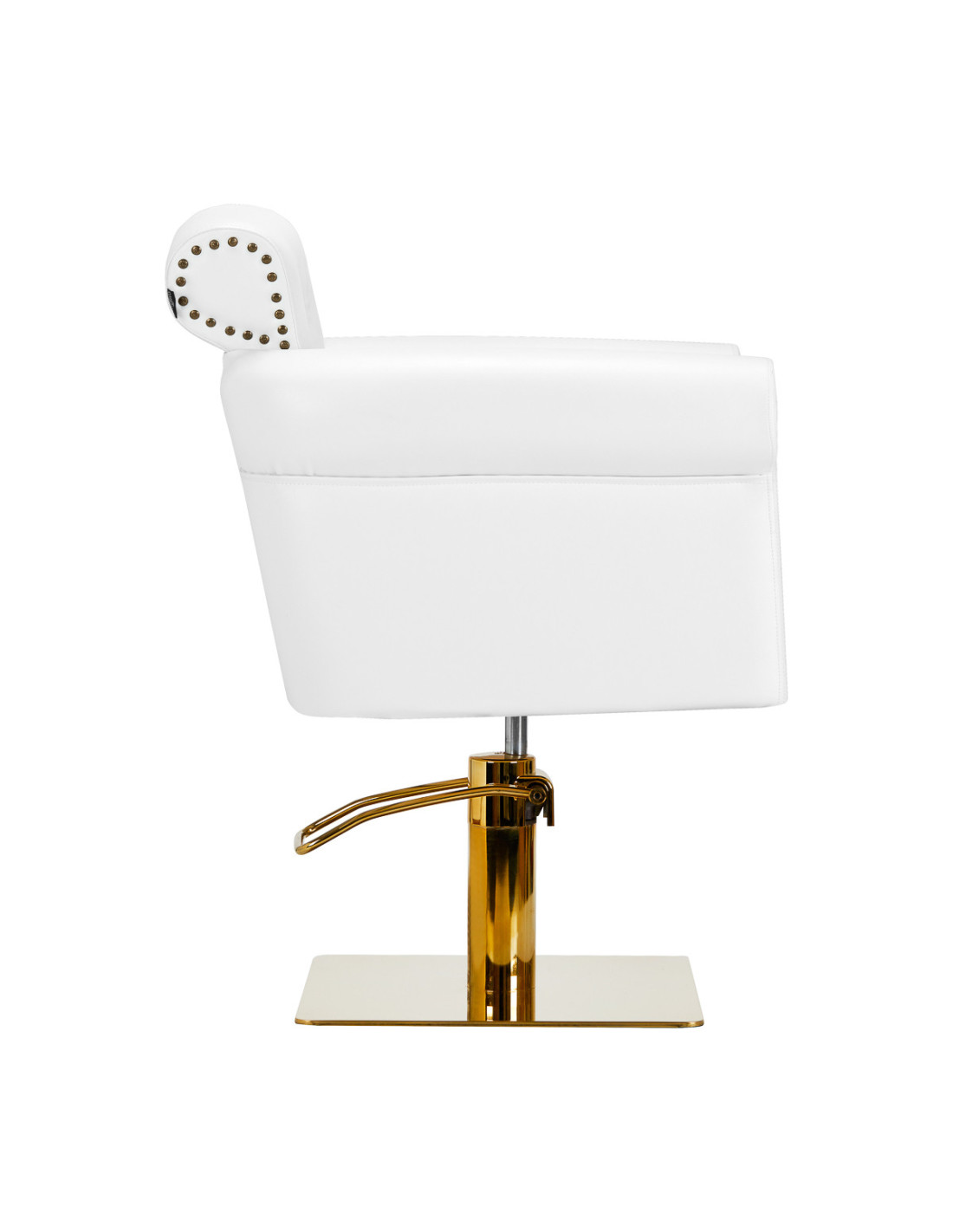Gabbiano Berlin hairdressing chair, gold and white {attributes}