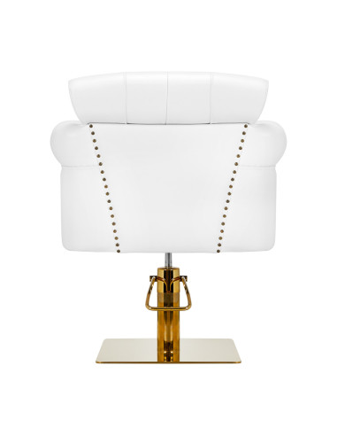 Gabbiano Berlin hairdressing chair, gold and white {attributes}