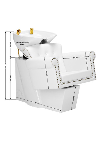 Gabbiano myjnia frizjerska Berlin złoto biała 