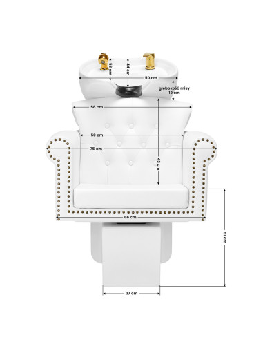 Gabbiano myjnia fryzjerska Berlín złoto biała 