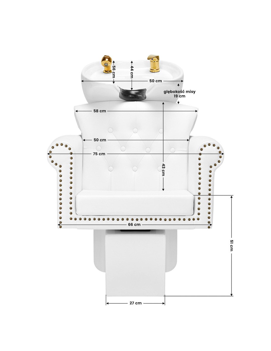 Gabbiano Myjnia Fryzjerska Berlin Złoto Biała 