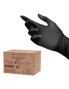 All4med Black Nitrile Disposable Diagnostic Gloves XS 10 x 100 pcs