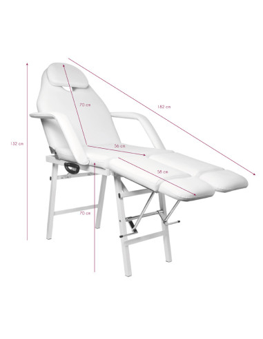 Fotel kosmetyczny składany P270 pedi biały 
