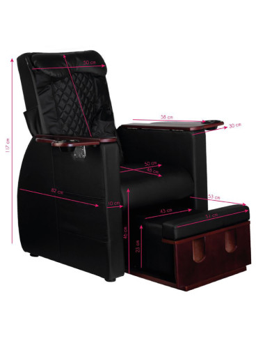 Fotel spa do pedicure z massage pleców Azzurro 101 czarny 