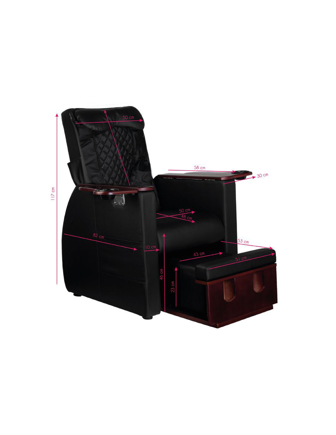 Fotel spa do pedicure z massage pleców Azzurro 101 czarny 