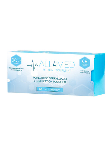 All4med torebki do sterylizacji w autoklawie 57 mm x 105 mm 200 szt. 