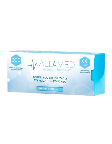 All4med torebki do sterylizacji w autoklawie 57 mm x 105 mm 200 szt. 