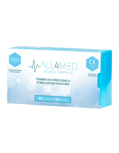 All4med torebki do sterylizacji w autoklawie 90 mm x 135 mm 200 szt.