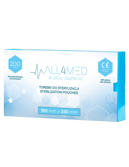 All4med torebki do sterylizacji w autoklawie 190 mm x 330 mm 200 szt. 