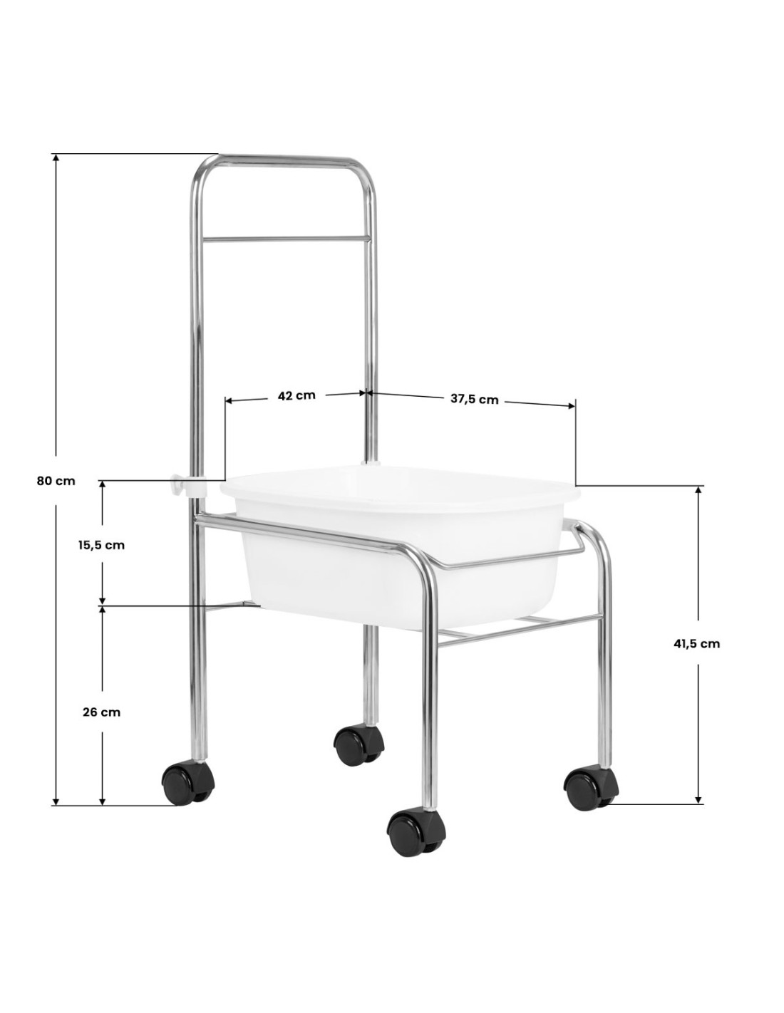 Brodzik do pedicure na kółkach chrom 