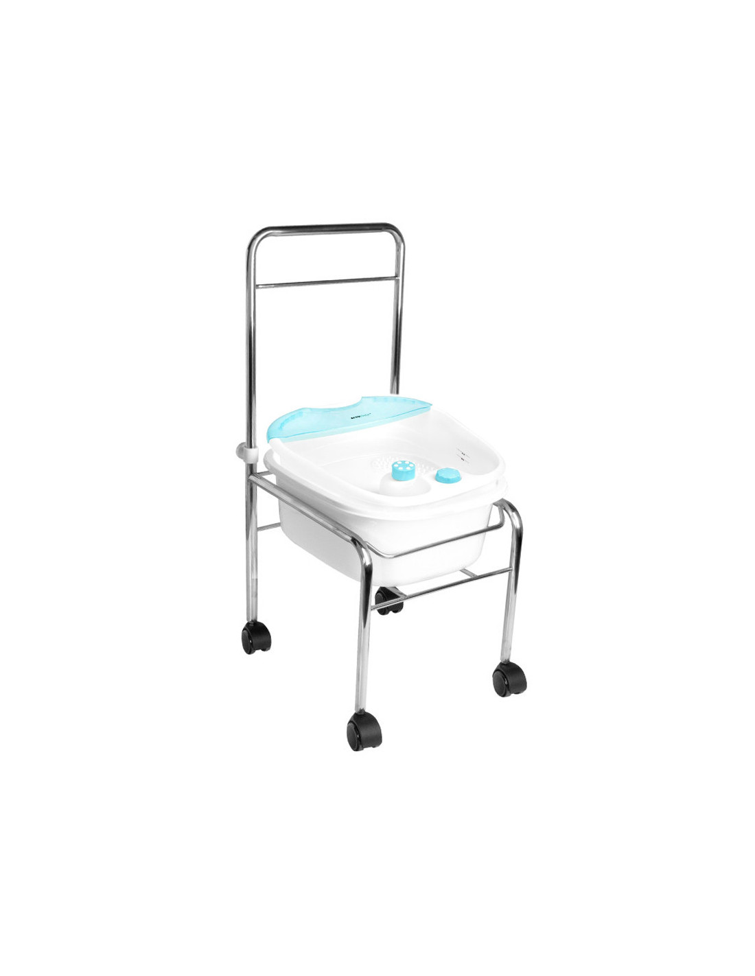 Zestaw brodzik do pedicure na kółkach chrom + masażer do stóp masażer z podtrzymaniem temp. AM-506A 