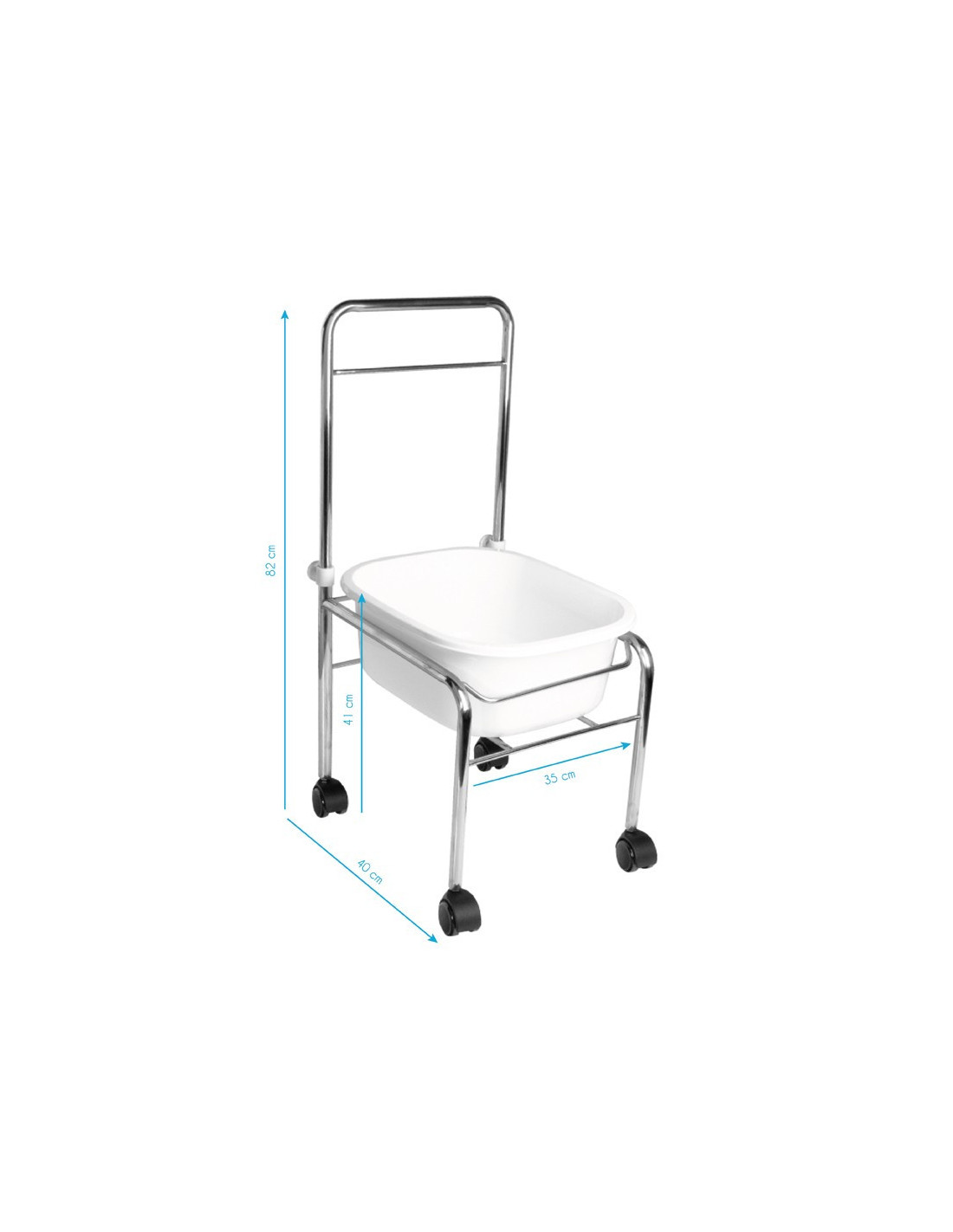 Zestaw brodzik do pedicure na kółkach chrom + masażer do stóp masażer z podtrzymaniem temp. AM-506A 