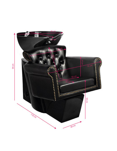 Gabbiano myjnia fryzjerska Berlin czarna/czarna misa 