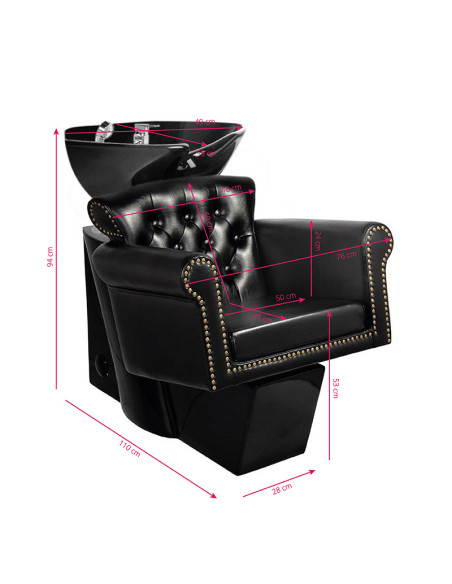 Gabbiano myjnia fryzjerska Berlin czarna/czarna misa 