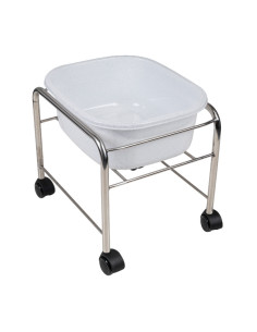 Straight pedicure foot bath basins with chrome wheels