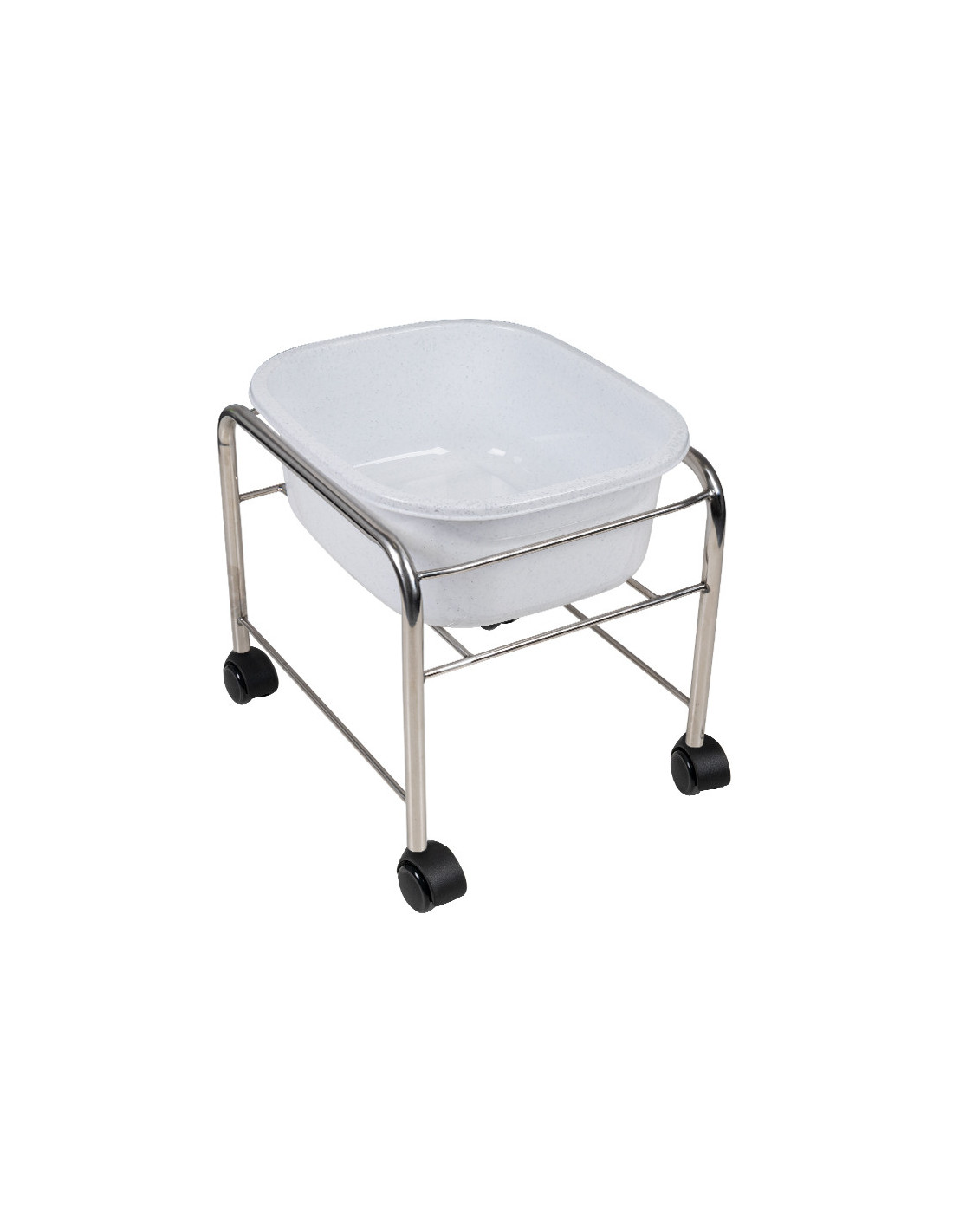 Brodzik do pedicure prosty z kółkami chrom 