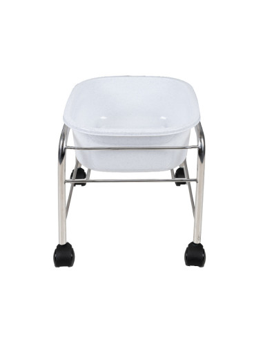 Brodzik do pedicure prosty z kółkami chrom