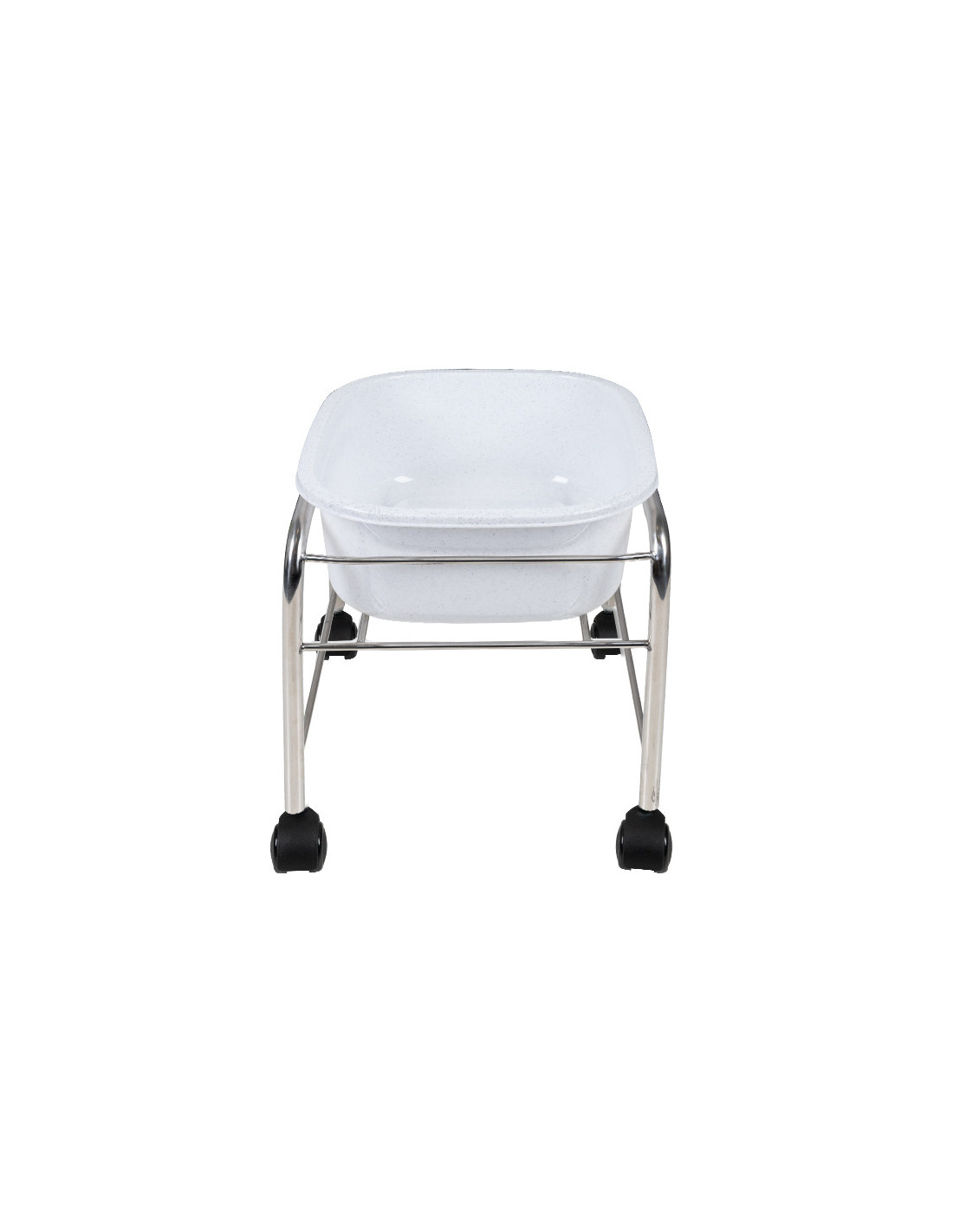 Brodzik do pedicure prosty z kółkami chrom 