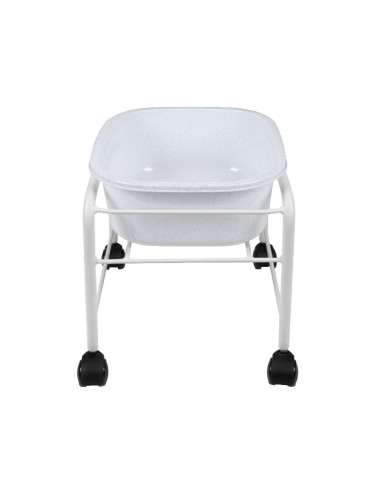 Brodzik do pedicure prosty z kółkami biały 