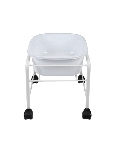 Brodzik do pedicure prosty z kółkami biały 