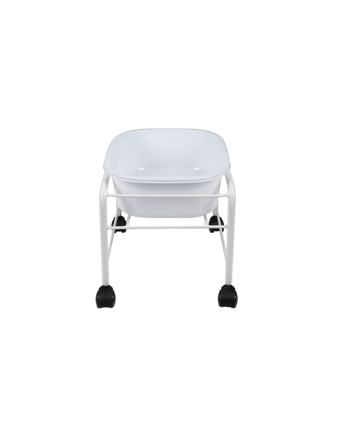 Brodzik do pedicure prosty z kółkami biały 