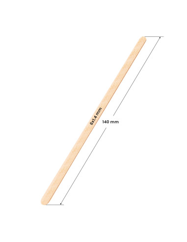 Szpatułka drewniana mała 140 x 6 x 1.4 mm - 100 sztuk